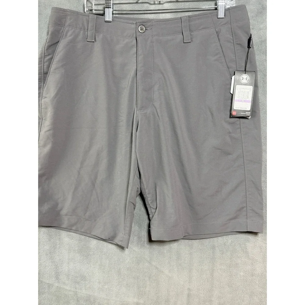 New Under Armour UA Drive Golf Shorts Mens Size 38 Grey Court Performance Heat